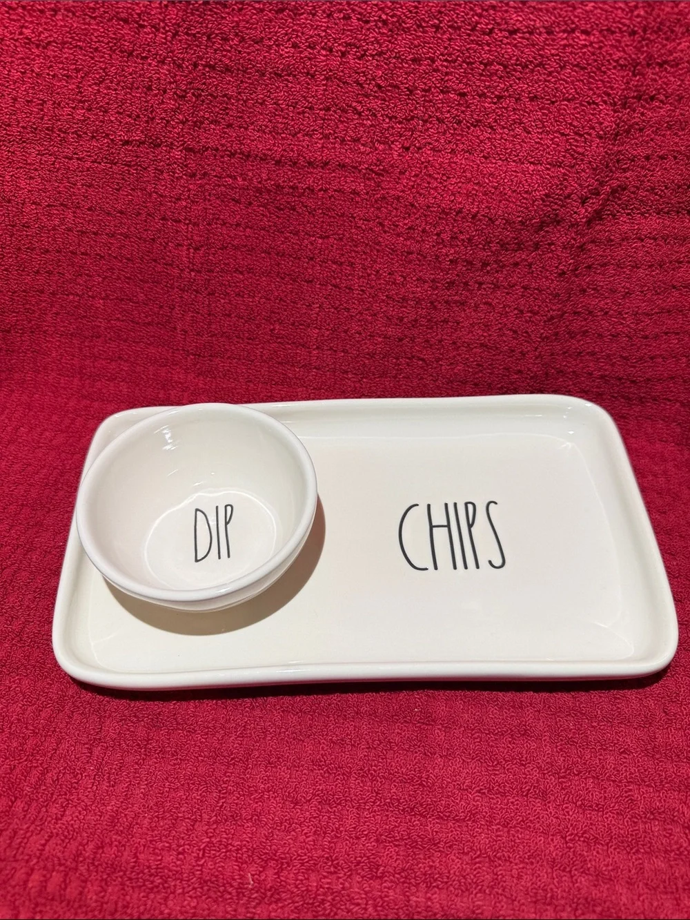 Rae Dunn DIP & CHIPS plate